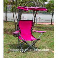 Pink Color Children's folding Beach Chair With Sun Canopy Wholesale