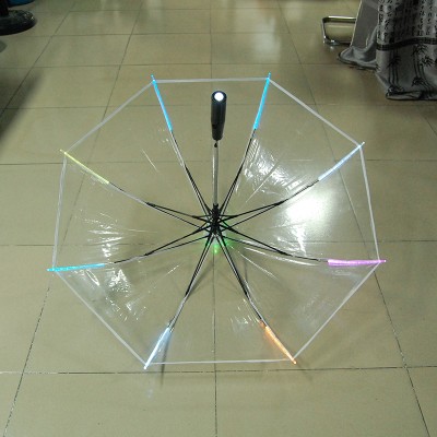 Fantastic New Invention Seven Color Advertisement Custom Led Flying Straight Umbrella Transparent