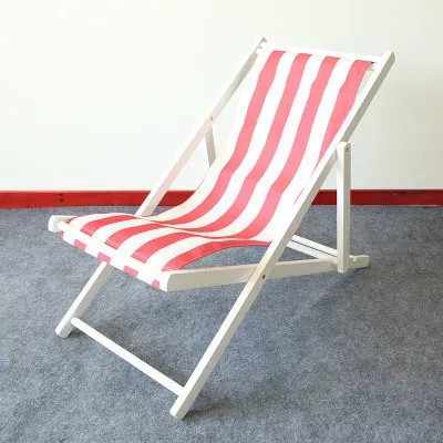 Promotional Wooden Folding Beach Deck chair Wood Fabric Deck Beach Chair