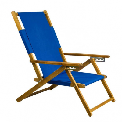 Factory custom logo printed outdoor folding foldable wooden canvas beach deck chair